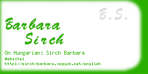 barbara sirch business card